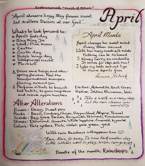 April Magical Correspondences, April Correspondences, Monthly Correspondences, April Magick, Daily Correspondences, Spiritual Essentials, Witchcraft Candle Magic, Dragon Magic, Pagan Yule