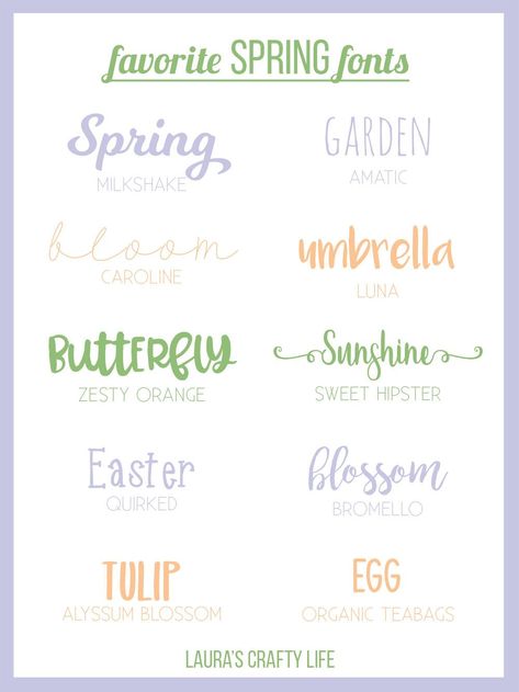 Spring Fonts. A list of my favorite spring fonts to use for Easter and spring projects. Many of these you can use for commercial use. Spring Fonts Alphabet, Spring Typography, Calligraphy Strokes, Garden Font, Easter Fonts, Spring Font, Practice Calligraphy, Summer Font, Font Pack