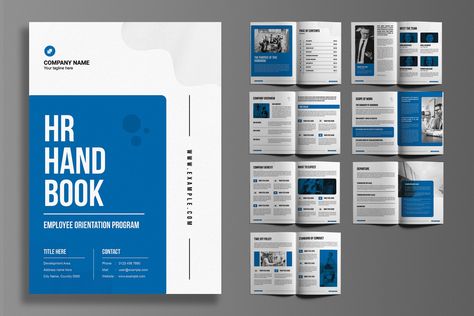 Simplify onboarding with our comprehensive Employee Handbook Template. This user-friendly template includes sections for company policies, procedures, and employee benefits, ensuring clear communication and consistency. Ideal for HR professionals and business owners looking to create a cohesive and professional handbook. Download now to streamline your HR processes! ▶  F E A T U R E S ✔  Compatible With INDESIGN (INDD) ✔  Easy Edit Template ✔  DIN A4 (210x297mm) print dimension ✔  300 DPI - Print-ready (3 mm bleed included) ✔  Instant Download - your files are available immediately after purchase ✔  Professional, clean design ✔  Standard Paper Size Included ✔  THE MOCK-UP AND PHOTOS ARE NOT INCLUDED ✔  CMYK Color scheme ✔  Print ready ✔  100% Editable ✔  Well organized layer ✔  Using a fre Company Handbook Design, Employee Manual Design, Employee Handbook Cover Design, How To Create An Employee Handbook, Employee Handbook Design, Hr Policies And Procedures, Company Booklet, Handbook Design, Guidebook Design