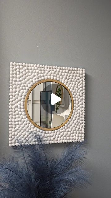 Diy Dollar Tree Picture Frame Wall Decor, Dollar Tree Mirror Ideas, Glass Magnets Diy Dollar Stores, Dollar Tree Triangle Frame, Dollar Tree Diy Mirror Home Decor, Diy Wall Mirror, Mirror Craft, Dillar Tree Boho Dyi, Circle Mirror