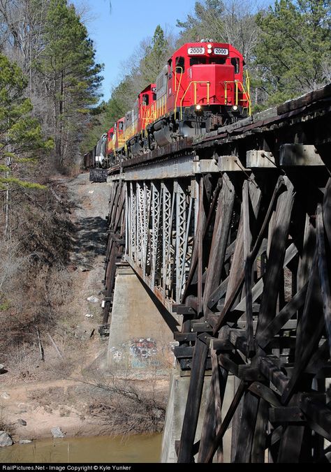 RailPictures.Net Photo: GNRR 2000 Georgia Northeastern EMD GP38-2 at Woodstock, Georgia by Kyle Yunker Woodstock Georgia, Georgia Usa, Woodstock, Georgia, Bridge, Bike, Train, Cars, Photographer