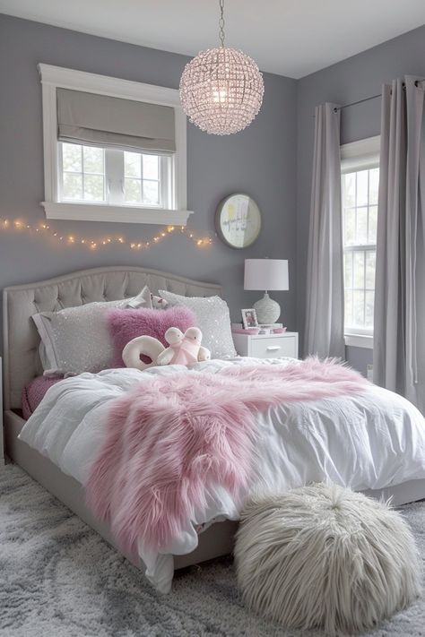 Grey And Pink Bedroom Decor, Grey And Pink Bedroom, Pink Bedroom Ideas For Adults, Pink Bedroom Decor Ideas, Bedroom Ideas For Adults, Pink Bedroom Ideas, Luxe Bedroom, Bedroom Couch, Luxury Room