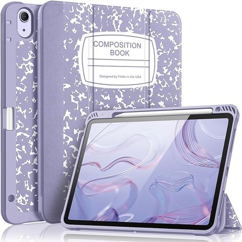 Amazon.com: Fintie SlimShell Case for iPad Air 5th Generation (2022) / iPad Air 4th Generation (2020) 10.9 Inch - Flexible Soft TPU Stand Back Cover with Pencil Holder, Auto Sleep/Wake, Composition Book Pink : Electronics Pink Electronics, Ipad Air 4th Generation, Ipad Air 5th Generation, Ipad Ideas, Case For Ipad, Composition Book, Pencil Holder, Ipad Air, Back Cover