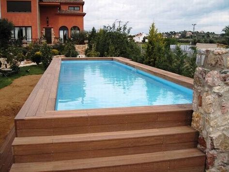 above ground pool in flood zone #abovegroundpool Above Ground Fiberglass Pools, Oberirdischer Pool, Oberirdische Pools, Moderne Have, Piscina Intex, Deck Piscina, Pools For Small Yards, Pool Prices, Best Above Ground Pool