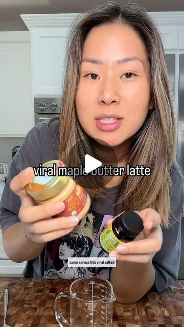 Kat Chao on Instagram: "VIRAL MAPLE BUTTER LATTE  I already know I’m going to be looking forward to this every morning ☀️ viral recipe from @lakenbrowning 💛  ingredients ⬇️:  1 tsp maple butter 1 tsp vanilla bean paste pinch @maldonsalt flakey salt @nespressousa double espresso bianco doppio  milk of choice   #viralfood #viraldrink #maplebutter #maplebutterlatte #traderjoesfinds #traderjoesrecipes #coffeerecipes #easyrecipes #drinkrecipes #icedlatte #falldrinks" Maple Butter Recipe, Flakey Salt, Vanilla Bean Paste, Maple Butter, Trader Joes Recipes, Tea Drinks, Butter Coffee, Double Espresso, Fall Drinks