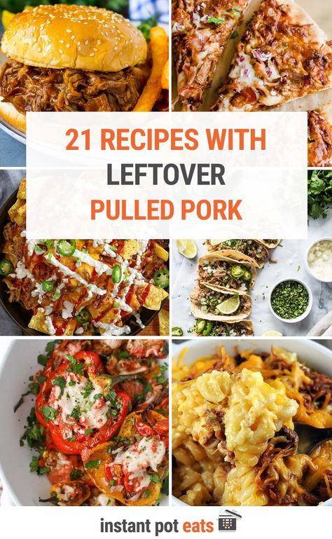 Leftover Barbecue Pulled Pork Recipes, Pulled Pork Party Food, Recipes That Use Shredded Pork, Recipes With Leftover Bbq Pulled Pork, Meal Prep With Pulled Pork, Leftover Pulled Pork Ideas Keto, Pull Pork Pizza, Bbq Pork Meals, Bbq Pulled Pork Meals