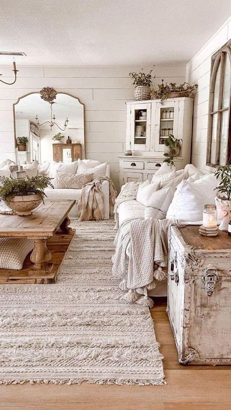 Cozy Primitive Living Room, French Farmhouse Living Room, Victorian Clock, Fancy Living Rooms, Antique Living Room, Cozy Farmhouse Living Room, Primitive Living Room, Farmhouse Style Living Room, Living Room Decor Gray