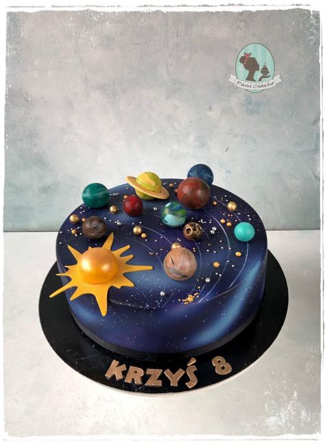 Solar System Cake, Planet Birthday, Tata Surya, Planet Cake, Matric Farewell, Galaxy Party, Galaxy Cake, Space Birthday Party, Cat Cake