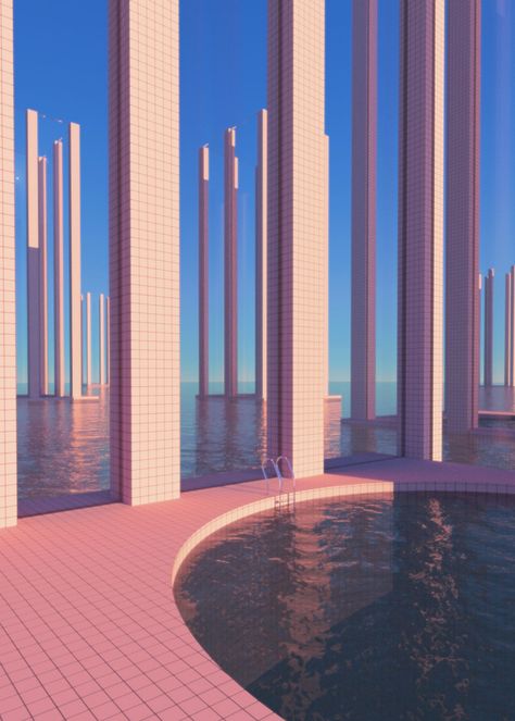 Gabrielle Salonga builds candy-coloured worlds inspired by dreams and daily life | Creative Boom Dreamscape Architecture, Dreamcore Aesthetic, Weirdcore Aesthetic, Liminal Space, Dreamcore Weirdcore, Pool Rooms, Liminal Spaces, Dream Pools, Weird Dreams