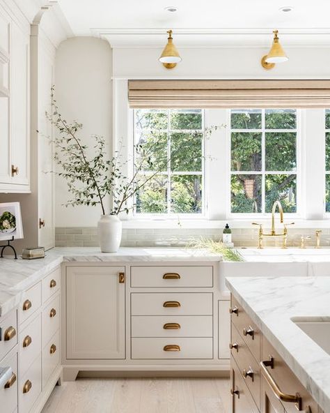 Traditional Millwork, Coastal Palette, Colonial Kitchen, Sea Scape, Condo Living, Kitchen Reno, Unlacquered Brass, Cottage Kitchen, Kitchen Window