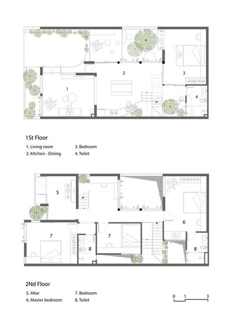 A-House / IZ Architects | ArchDaily Courtyard Houses, Narrow House Plans, 2bhk House Plan, Concept Model, Compact House, Courtyard House Plans, Suburban House, Villa Plan, Narrow House