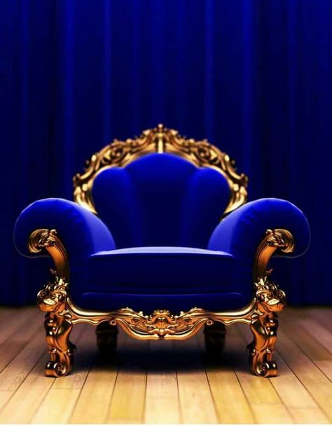 Beautiful blue chair Royal Blue Chair, Royal Blue Wallpaper, Timeline Cover, Blue Sofa, Blue Chair, Studio Background, Feeling Blue, Love Blue, Beautiful Furniture