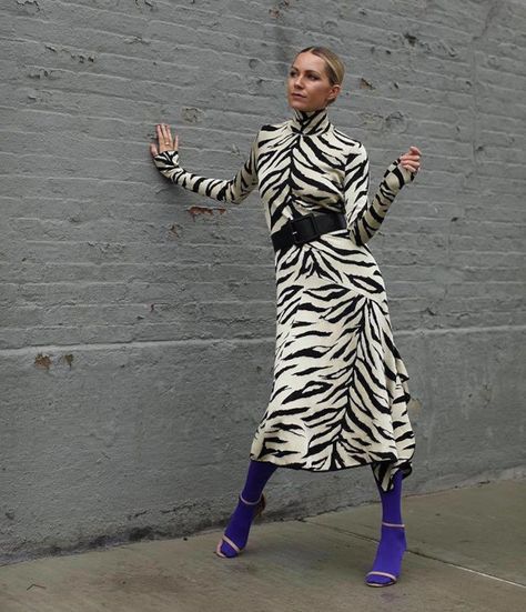 Fall Tights Outfits: How To Incorporate Tights in Your Style Casual Gala Outfits For Women, Zebra Print Clothes, Fall Tights, Long Sleeve High Neck Dress, Tiger Dress, Tights Outfits, Blair Eadie, Hijab Look, Animal Print Outfits