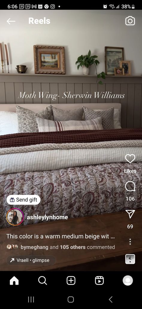 Antique Pewter Benjamin Moore Bedroom, Mothwing Sherwin Williams, Griffin Paint Sherwin Williams, Primary Bedroom Color Palettes, Sw Moth Wing, Moth Wing Sherwin Williams, Sherwin Williams Moth Wing, Sherwin Williams Night Owl, Sherwin Williams Urbane Bronze