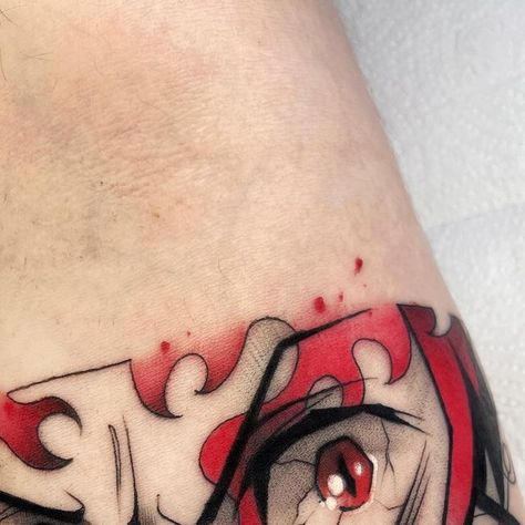 Brandon B. | Florianópolis, SC on Instagram: "Tanjiro EYES🩸🔥 #DemonSlayer  Sempre um prazer tatuar um dos meus animes favoritos💜  Essa rolou aqui em Floripa no Gabriel! Mt obrigado mano✌️  _________________  #tanjiroukamado #demonslayer #kimetsunoyaiba #demonslayertattoo #demonslayerfanart #tanjirotattoo #animetattoo #animefanart #tattoofloripa #tattooflorianopolis #tattoosantacatarina" Tanjiro Eyes Tattoo, Demon Slayer Eyes Tattoo, Tanjiro Tattoo Design, Tanjiro And Nezuko Tattoo Ideas, Tanjiro Eyes, Tanjiro Eyes Wallpaper, Eye Tattoo, Demon Slayer, Fan Art