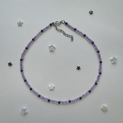 purple beaded necklace! ⋆. ݁⭒ #beadedjewelry #handmadejewelry #jewelry . Diy Bracelets For Boyfriend, Purple Beaded Necklace, Purple Bead Necklace, Bracelets For Boyfriend, Purple Beaded, Purple Necklace, Beading Ideas, Matching Necklaces, Diy Necklace