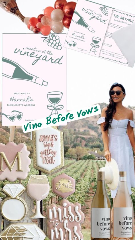 Vino before Vows Vino Before Vows, Wine Bachelorette Party, Bachelorette Inspo, Bridal Shower Wine, Bachelorette Bachelor Party, Bachelorette Party Planning, Bachelorette Themes, Bachelorette Trip, Bachelorette Party Themes