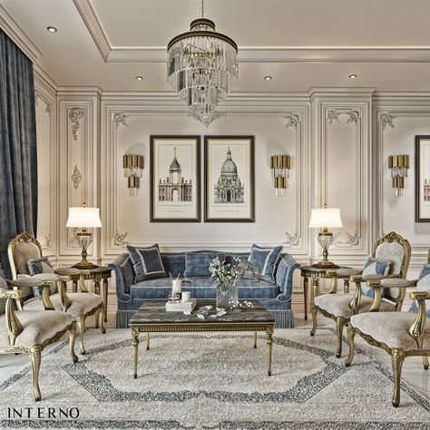 Neo Classic Ceiling Design, Luxurious Drawing Room, Neo Classical Living Room, New Classic Interior, Neo Classical Interiors, Classic Ceiling Design, Drawing Room Ideas, Classic Interior Design Luxury, Classic Reception