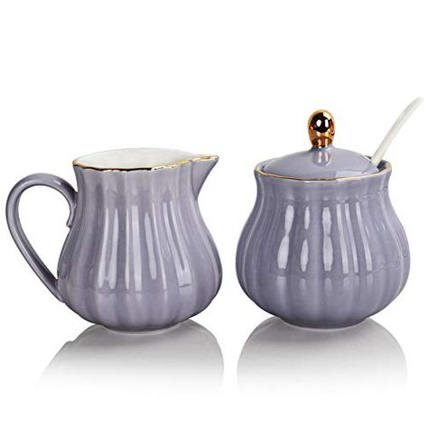 SWEEJAR Royal Ceramic Sugar and Creamer Set, 3 Piece Set with Cream Pitcher, Sugar Bowl, Sugar Set with Lid & Spoon, ... Sugar And Creamer Set, Coffee Serving, Wall Accessories, Royal Design, Serving Set, Cream And Sugar, Sugar Bowl, Face Products Skincare, Sugar Bowl Set