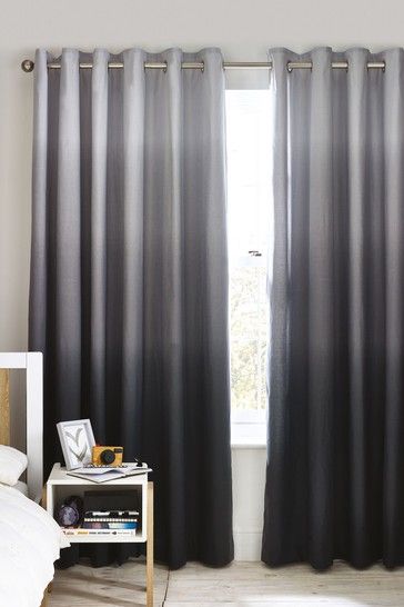 Grey Ombre Eyelet Blackout Curtains Ombre Curtains, Grey Blackout Curtains, Bedroom Colour, Tv Unit Interior Design, Stylish Curtains, Quality Curtains, Grey Ombre, Curtain Poles, Curtains Bedroom