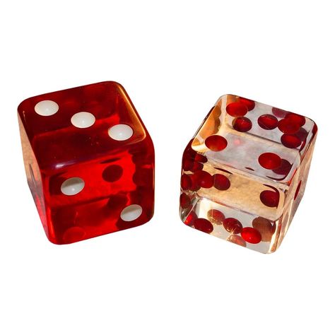 One of a kind pair of hand carved and hand painted acrylic pair of dice. Designed and produced by Mark Yurkiw. Made in New York. This would make a great gift for your favorite high-roller. Dice Aesthetic, Red Objects, Dice Art, Red Vibe, Red Stuff, Dice Design, Red Stickers, Red Dice, Red Items