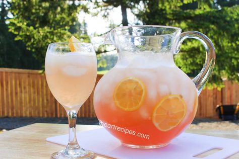 Pink Moscato Lemonade | I Heart Recipes Soul Food Recipes, Margaritas, Moscato Lemonade, Food Recipes Slow Cooker, Lemonade Ingredients, How To Make Pink, Strawberry Lemonade Recipe, Adult Beverages Recipes, I Heart Recipes