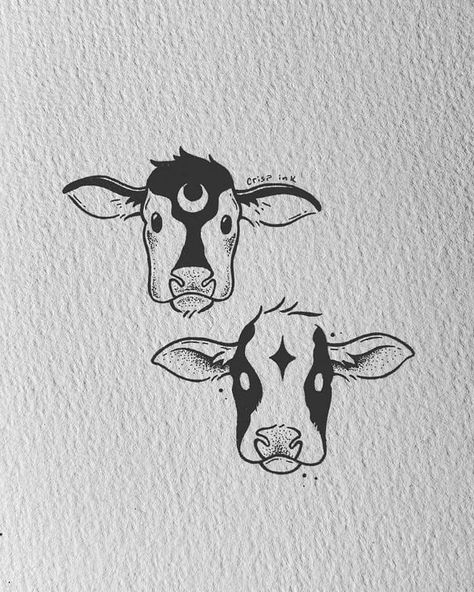 Crisp Ink, I Love Cows, Tattoo Fixes, Maching Tattoos, Cow Tattoo, Matching Best Friend Tattoos, Cow Drawing, Western Tattoos, Lafayette Louisiana