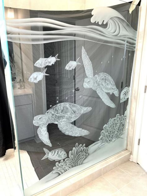 Sea Turtle Bathroom Ideas, Ocean Themed House, Ocean Theme Bathroom, Turtle Bathroom Decor, Ocean Bathroom Decor, Ocean Themed Bathroom, Ocean Bathroom, Beach Room Decor, Mermaid Bathroom