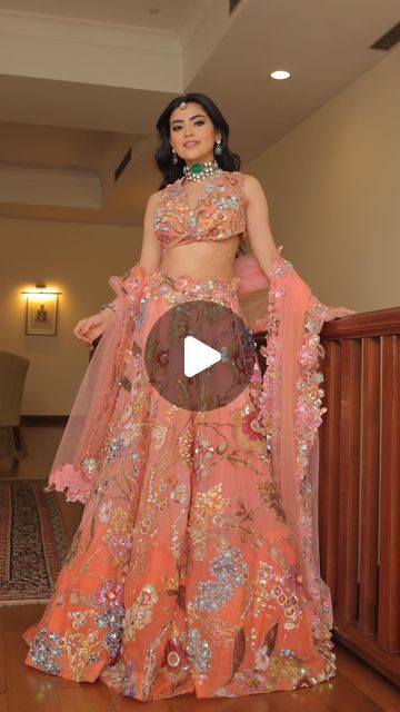 M O L E D R O ® on Instagram: "It is revealed!!! Lehenga is the only true soulmate every girlie has got.✨🫶🏻

All the Bride-to-be’s and the bridesmaids, brace yourselves for the irresistible allure of this romantic glamour, satisfying your softcore cravings. This beautifully crafted coral pink lehenga, Zara, adorned with intimate floral detailing transforms you into that hopelessly romantic girlie, who eagerly awaits for her perfect filmy meet-cute to happen🫶🏻💝✨.

Seen here – Zara Lehenga Set

To shop NOW follow the link 📌 in our bio or visit our Flagship store at Shahpurjat, Delhi.
_______
.
.
.
.
.
#mymoledro #moledro #indiancouture #firdaus #fyp #Fashion #couture #IndianCouture #sr #nr #bollywood #ethnicwear #designerwear #weddinginspo #festivefinds #fyp #reels #weddinglehenga #ind Hopelessly Romantic, Mehendi Outfits, Floral Lehenga, Pink Lehenga, Bollywood Wedding, Fashion Couture, Indian Couture, Brace Yourself, Wedding Lehenga