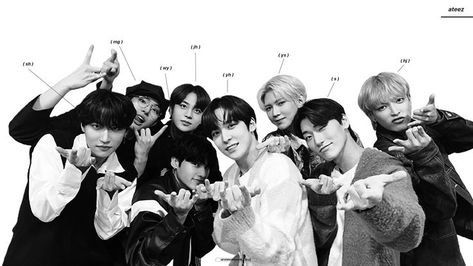 Ateez Subtle Wallpaper Laptop, Ateez Group Photo Desktop, Ateez Black And White Header, Ateez Wallpaper Desktop Ot8, Ateez Landscape Wallpaper, Ateez Tablet Wallpaper, Ateez Group Photo Horizontal, Ateez Horizontal Wallpaper, Wooyoung Ateez Wallpaper Laptop