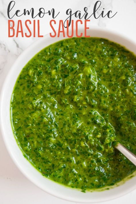 Healthy Sauce, Flavored Butters, Lemon Pesto, Basil Pesto Recipes, Basil Recipes, Vegetarian Foods, Grilled Meats, Basil Sauce, Marinade Recipes