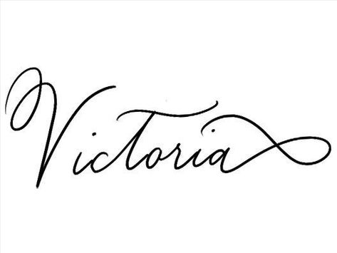 Victoria Tattoo, Victoria Name, Cubby Ideas, Name In Cursive, Letter Tattoo, Decorative Fonts, Black Girls With Tattoos, Pretty Fonts, Signature Ideas