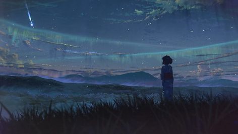 woman standing on grass field illustration, Makoto Shinkai, Kimi no Na Wa HD wallpaper Kimi No Na Wa Wallpaper, 1366x768 Wallpaper Hd, The Garden Of Words, الفن الرقمي, Your Name Anime, Anime Gifs, Grass Field, Kamikaze, Aesthetic Gif