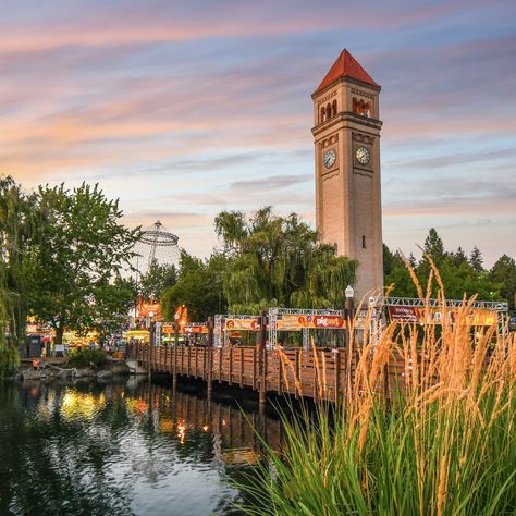 Home to the world's fair in 1974, Spokane offers visitors an opportunity to explore history, nature, and unique attractions while enjoying a delicious culinary scene. Great Northern Railroad, Downtown Spokane, Mood Board Aesthetic, Pretty Scenery, Park Square, 100 Things To Do, Board Aesthetic, Spokane Washington, River Park