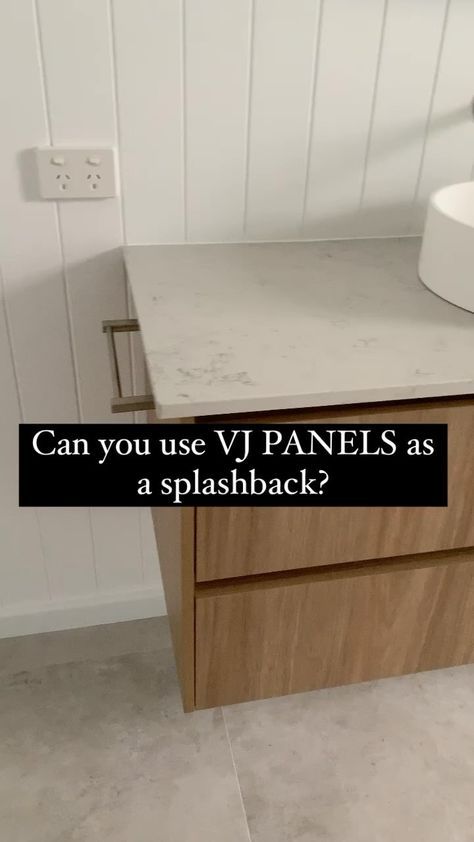 On the Ball Bathrooms | One of the biggest trends we are coming across in the 2020’s using VJ Panels for your bathroom splashbacks This is a bit of a tricky trend… | Instagram Vj Bathroom, Laundry Splashback, Bathroom Splashback, Type Of Paint, Wet Room, Wall Panelling, We Are Coming, Large Tile, Kitchen Splashback