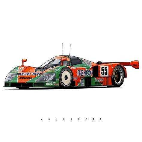 Oleg Markaryan on Instagram: “Mazda 787B. Especially for @rotary13b1com. Order illustration of your car! Write me in Direct Message or email. Contact in BIO. #148…” Oleg Markaryan, Order Illustration, Mazda Rx7, August 21, Car Drawings, First Car, Formula One, Jdm, Mazda