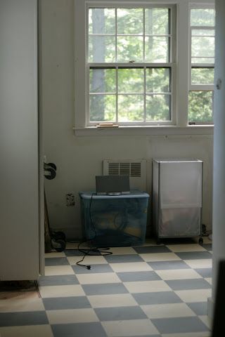 Marmoleum Click in Marmoleum Floors Kitchen, Marmoleum Floors, Click Flooring, Checkerboard Floor, Laundry Room Flooring, Laundry Room Remodel, The Guilty, Checkerboard Pattern, Cottage Kitchen