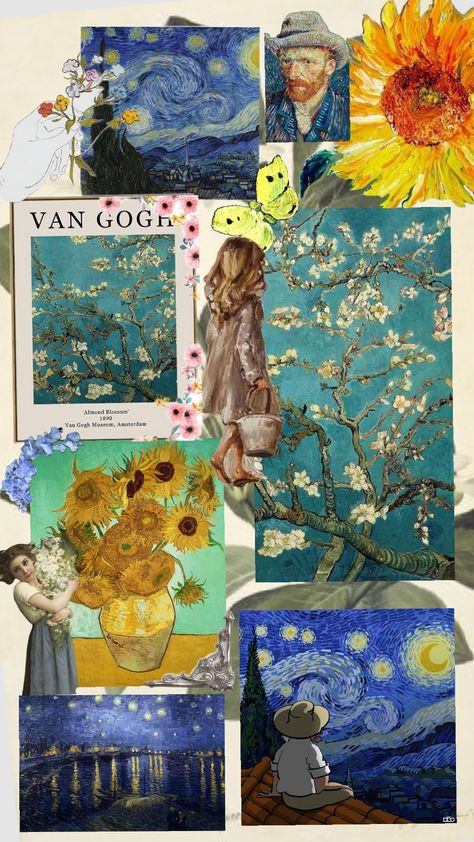 me gusta mucho Vicente van Gogh ✨ Vicente Van Gogh, Aesthetic Vincent Van Gogh, Girasoles Van Gogh, Van Gogh Starry Night Sunflower, Van Gogh Sunflowers Poster, Sunflowers Vincent Van Gogh, Painted Tote, Van Gogh Paintings, Van Gogh