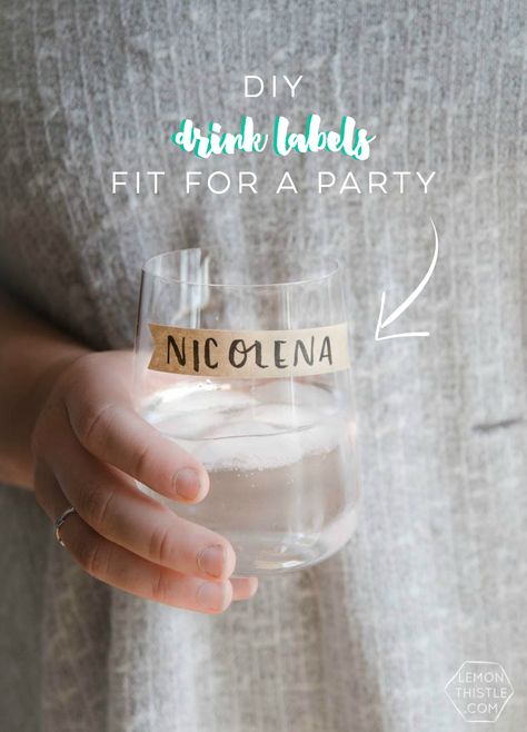 Such a great idea to label your drink at a party! I never would have thought of this, but it's so simple and cute Drink Labels Party, Hibachi Party, Thistle Crafts, Summer Kids Party, Buh Bye, Cloud Craft, Drink Marker, Reading Diy, Drink Tags