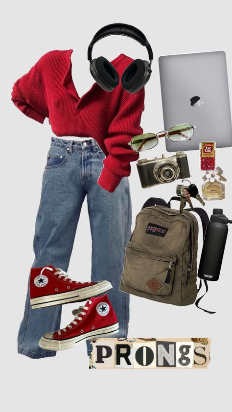 James Potter Style Aesthetic, James Potter Outfit Ideas, James Potter Inspired Outfit, James Potter Outfit Style, James Potter Clothes, Mauraders Outfit Aesthetic, James Potter Converse, James Potter Red Converse, James Potter Outfit