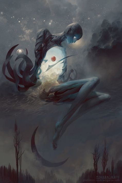 Yesod, Foundation of Life — Angelarium: The Encyclopedia of Angels Peter Mohrbacher, Creature Fantasy, Art Noir, 다크 판타지, Odaiba, Fantasy Paintings, Art Et Illustration, Arte Fantasy, Art And Illustration