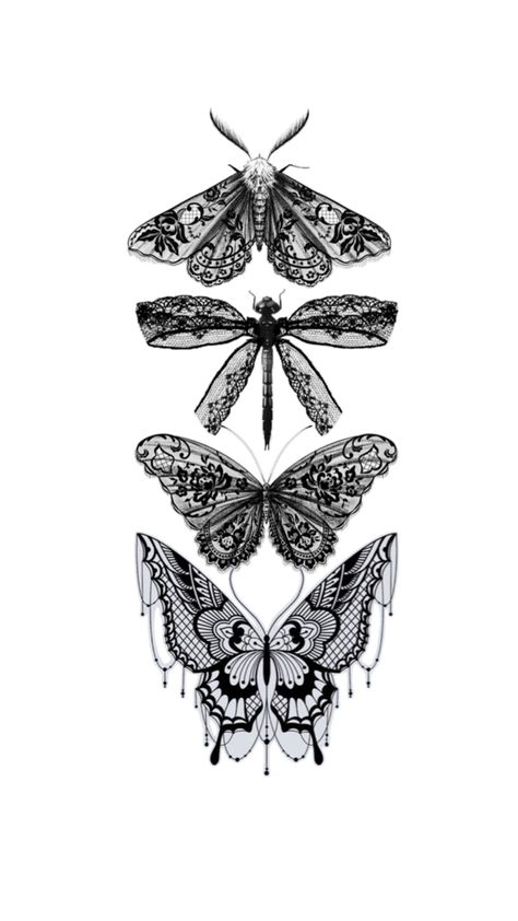 #backandwhite #butterflys #lace Creative Drawings, Insect Tattoo, Wicked Tattoos, 4 Tattoo, Moth Tattoo, Lace Tattoo, Tattoo Portfolio, Tattoo Design Book, 1 Tattoo