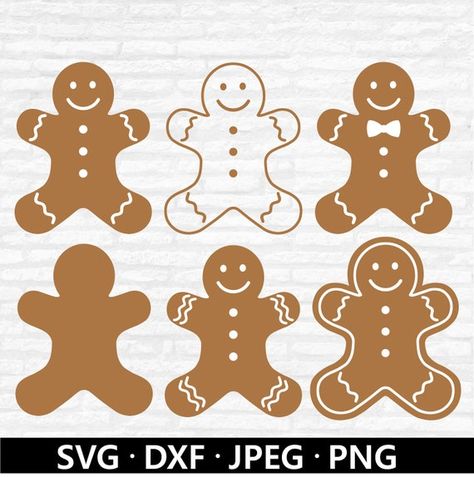 Gingerbread Man Clipart, Gingerbread Man Svg, Gingerbread Woman, Gingerbread Svg, Gingerbread Lady, Christmas Craft Projects, Winter Clipart, Christmas Gingerbread Men, Gingerbread Girl