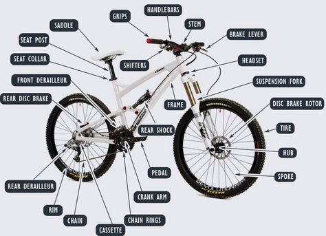 Bikes have more parts than you think. Chin Chan, Bmx Bike Parts, Mtb Parts, Mountain Bike Parts, Mountain Biking Gear, Bicycle Mountain Bike, Bmx Bicycle, Cycling Tips, Bicycle Maintenance