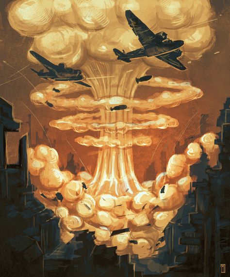 Nuke Drawing, Explosion Aesthetic, Nuclear Art, Explosion Drawing, Nuclear Explosion, Mushroom Cloud, Cloud Drawing, Desenho Tattoo, Past Present Future