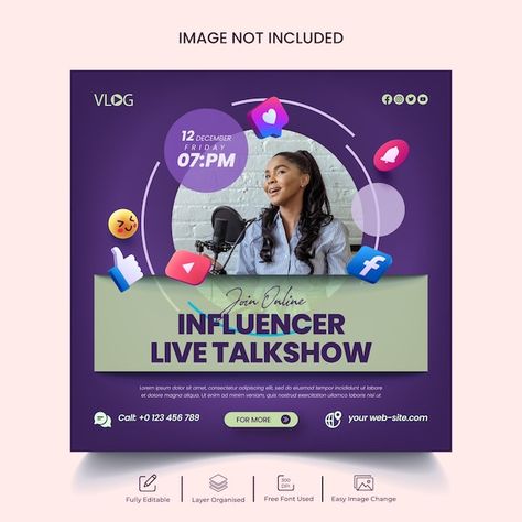 Beauty influencer live streaming instagr... | Premium Vector #Freepik #vector Idea Logo, 12 December, Banner Template Design, Beauty Influencer, Social Media Banner, Instagram Ideas, Instagram Post Template, Web Banner, Banner Template