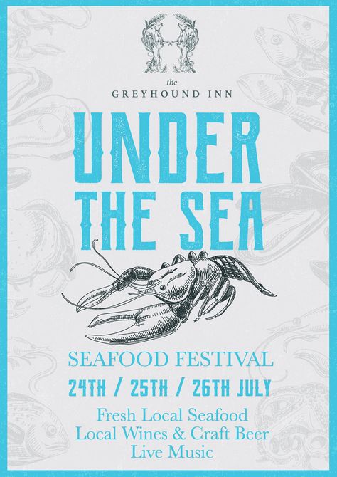 Sea Festival Poster, Seafood Festival Poster, Coastal Food, Fest Poster, Creation Logo, Seafood Festival, Logo Design Website, Corfe Castle, Coastal Country