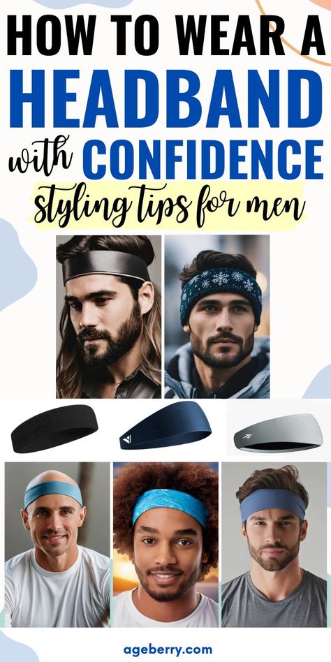 All about headbands for guys Wear A Headband, Soccer Headbands, Headband For Men, Boy Headbands, Sewing Tutorials Bags, Men's Cap, Headband Men, Workout Headband, Boys Long Hairstyles