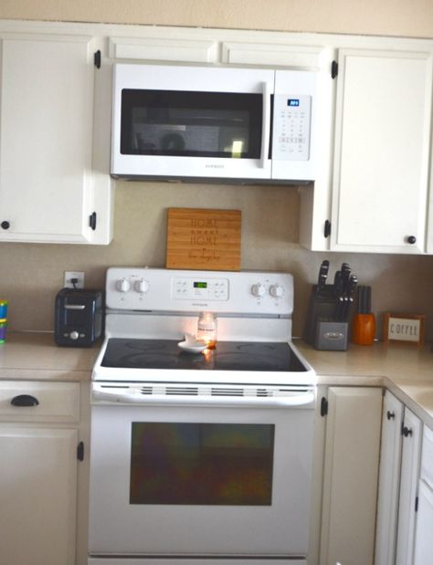 How to install a microwave above a stove range and remove the cabinets overhead #microwaveinstall #1905farmhouse Installing Microwave Above Stove, Microwave Above Stove Ideas, Microwave Shelf Over Stove, Microwave Over The Stove, Microwave Above Stove, Above Range Microwave, Over The Stove Microwave, Overhead Microwave, Old Farmhouse Kitchen