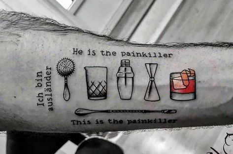 Cocktail Tattoo, Tool Tattoo, Quality Tattoo, Tasteful Tattoos, Norse Tattoo, Tattoo Desings, Instagram Tattoo, Music Tattoos, Cartoon Tattoos